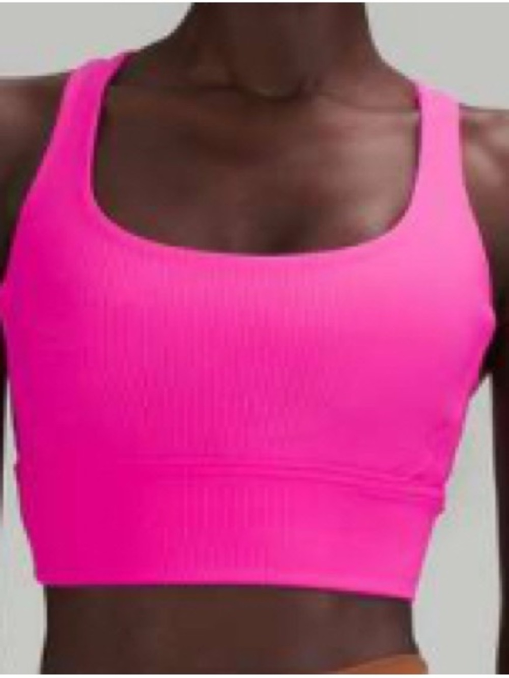 NWT Lululemon Energy Longline Bra Ribbed Sonic Pink size 4